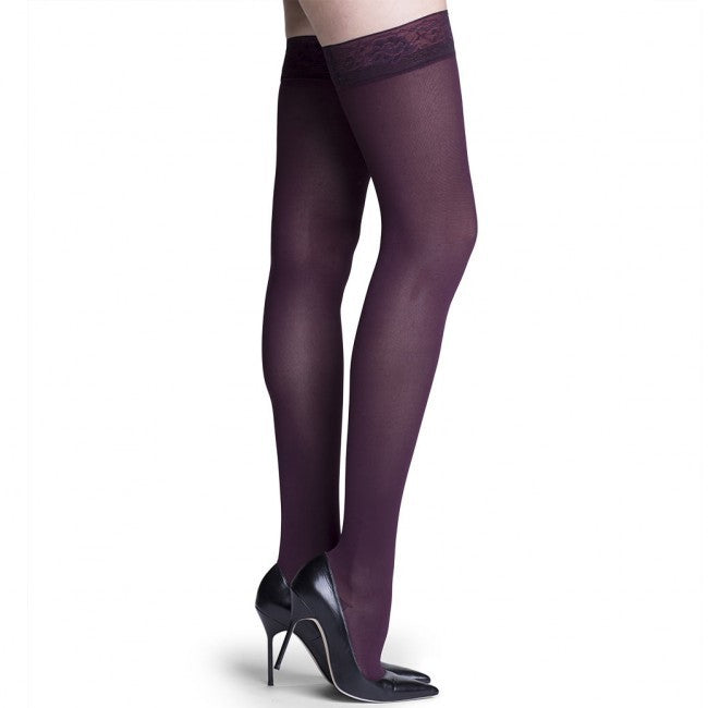 Sigvaris Womens Soft Opaque, Thigh with Grip Top 15-20mmHg