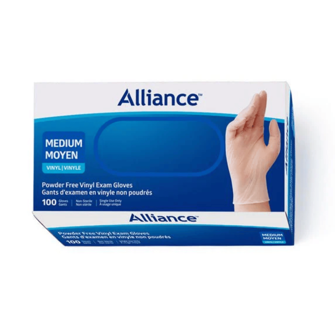Alliance Powder Free Vinyl Medical Gloves - Medium